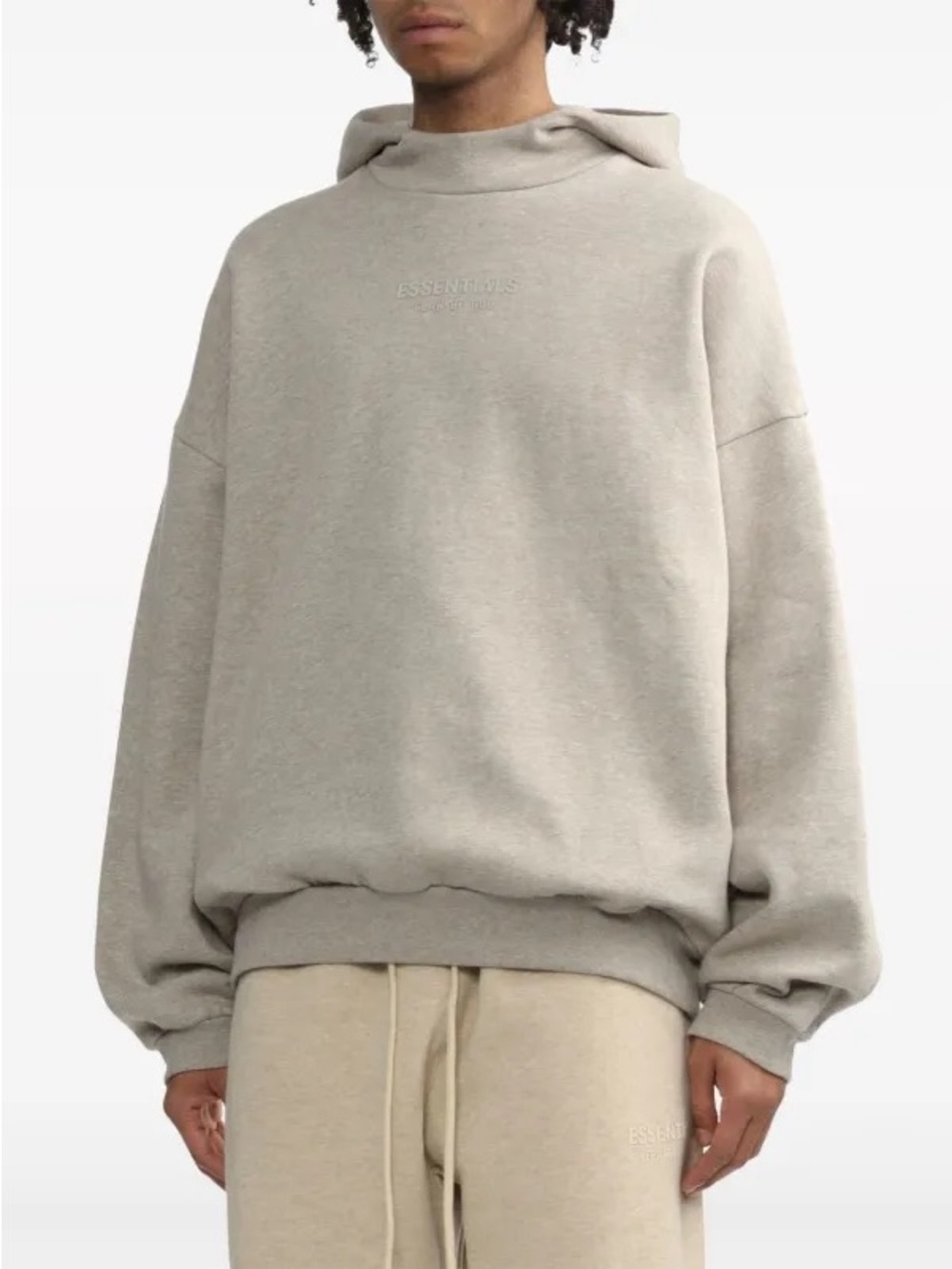 Essentials Men’s Crewneck Hoodie in dark oatmeal/ Taupe